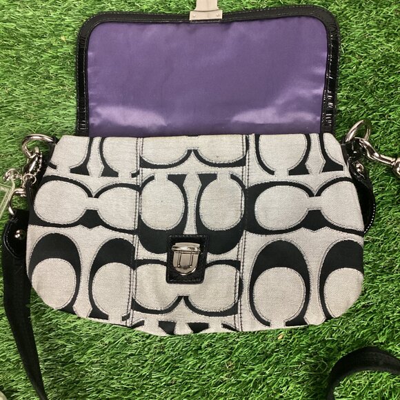 Coach Poppy Signature Print Shoulder Bag Vintage - Picture 13 of 14